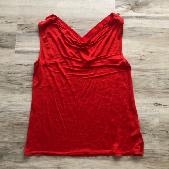 RW&CO. Red Ruched Camisole Tank Top w/ Criss Cross Open Back - Picture 5 of 8